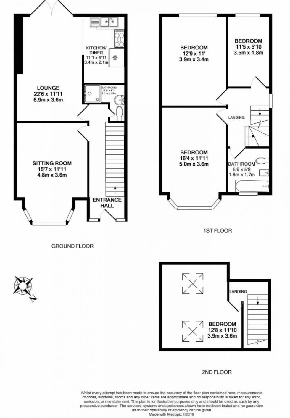 Floorplan for Kingsway Avenue, Levenshulme, Manchester, M19