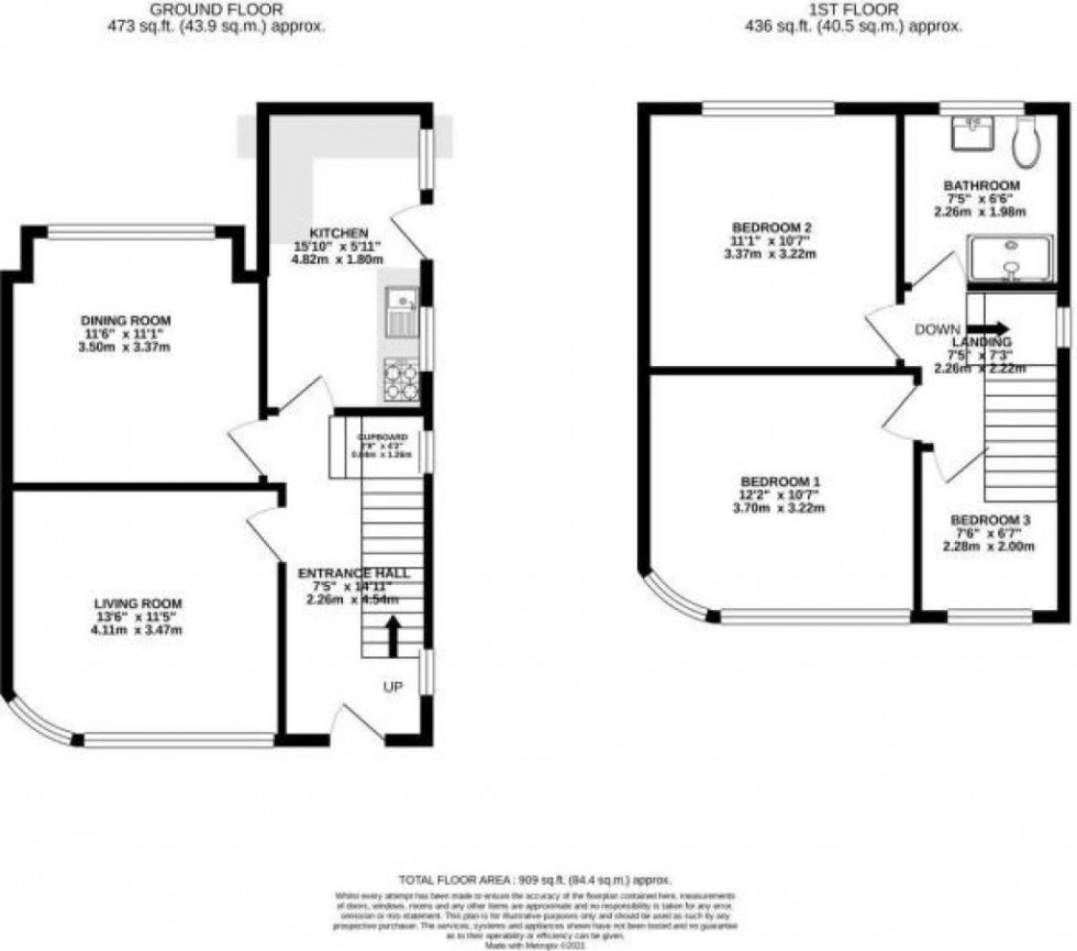 Floorplan for Maywood Avenue, East Didsbury, Manchester, M20