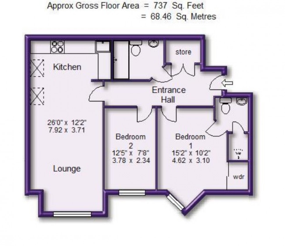 Floorplan for 15 Harboro Road,  Sale, M33